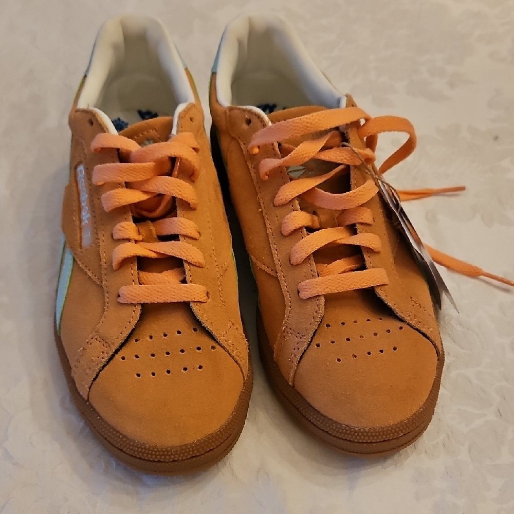 Reebok Club C Grounds. Sun kissed/Aqua/Gum.  Women's 7.5